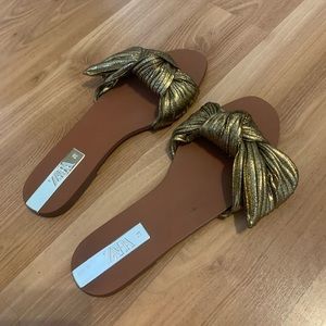 Zara gold sandals